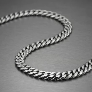 Vòng cổ Cuba cong đôi cao cấp cho nam, làm từ thép không gỉ bền màu, phù hợp với style hip hop và đường phố.