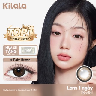 10 chiếc Kính áp tròng Kilala lens 1 ngày màu nâu Palm Brown DIA 14.0mm có độ (0-8)