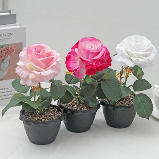 Nhân Tạo Hoa Hồng Chậu Cây 12cm Lớn Giả Hoa Lụa Cây Cảnh Nhà Phòng Trang Trí Bàn Làm Việc Thẩm Mỹ Đám Cưới Valentine Quà Tặng Trang Trí