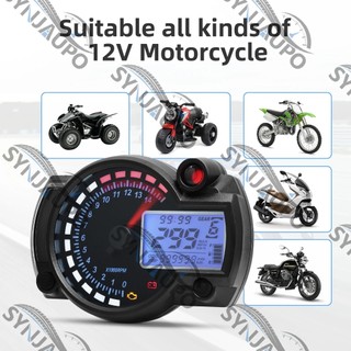 12V Xe Máy Đa Năng Đồng Hồ Tốc Độ 7 Màu LCD Đồng Hồ Đo Kỹ Thuật Số Moto Bảng Điều Khiển Đồng Hồ