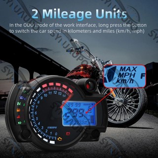 12V Xe Máy Đa Năng Đồng Hồ Tốc Độ 7 Màu LCD Đồng Hồ Đo Kỹ Thuật Số Moto Bảng Điều Khiển Đồng Hồ
