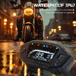 Đa Năng Xe Máy Kỹ Thuật Số Đồng Hồ Tốc Độ LED Tachometer Bảng Điều Khiển Bảng Điều Khiển Máy Đo Màn Hình LCD Cho Xi Lanh 1 2 4