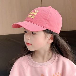 3d Thêu Chữ Mỉm Cười Họa Tiết Mặt Trẻ Em Mũ Bóng Chày Bé Trai Bé Gái Mùa Hè Nhiều Màu Mũ Du Lịch Cho 3-8 Tuổi Trẻ Em