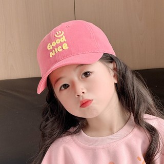 3d Thêu Chữ Mỉm Cười Họa Tiết Mặt Trẻ Em Mũ Bóng Chày Bé Trai Bé Gái Mùa Hè Nhiều Màu Mũ Du Lịch Cho 3-8 Tuổi Trẻ Em