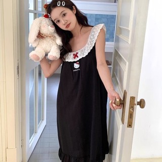 Váy ngủ mèo hoạt hình mới dành cho phụ nữ có đệm ngực vừa đến dài thoải mái và thường ngày có thể mặc bên ngoài