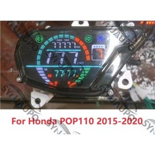 Dành Cho Xe Honda POP110i POP110 2015-2024 Xe Máy Đồng Hồ Tốc Độ Máy Đo Tốc Độ LED Đồng Hồ Kỹ Thuật Số Lắp Ráp
