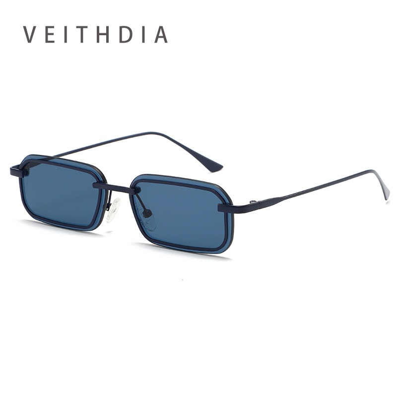 VEITHDIA Retro Kính mát vuông nhỏ chống tia UV, phong cách đường phố, mẫu mã 20424