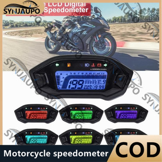 Mới Đa Năng Xe Máy LCD Kỹ Thuật Số 13000rpm Đồng Hồ Tốc Độ Đèn Nền Xe Động Cơ Cho 2-4 Xi Lanh Đồng Hồ Đo 7 Màu Điều Chỉnh