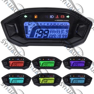 Mới Đa Năng Xe Máy LCD Kỹ Thuật Số 13000rpm Đồng Hồ Tốc Độ Đèn Nền Xe Động Cơ Cho 2-4 Xi Lanh Đồng Hồ Đo 7 Màu Điều Chỉnh