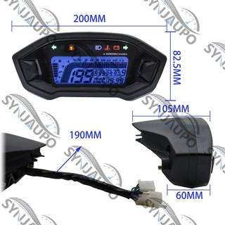 Mới Đa Năng Xe Máy LCD Kỹ Thuật Số 13000rpm Đồng Hồ Tốc Độ Đèn Nền Xe Động Cơ Cho 2-4 Xi Lanh Đồng Hồ Đo 7 Màu Điều Chỉnh