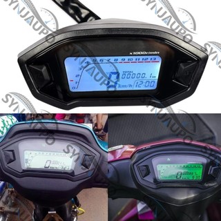 Mới Đa Năng Xe Máy LCD Kỹ Thuật Số 13000rpm Đồng Hồ Tốc Độ Đèn Nền Xe Động Cơ Cho 2-4 Xi Lanh Đồng Hồ Đo 7 Màu Điều Chỉnh