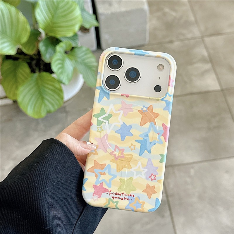 Ốp điện thoại PC materia họa tiết ngôi sao màu cho iPhone 17 Pro max 16 Pro max