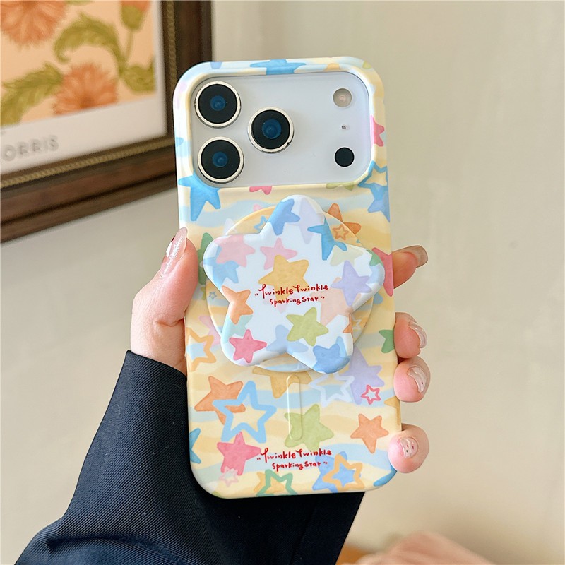 Ốp điện thoại PC materia họa tiết ngôi sao màu cho iPhone 17 Pro max 16 Pro max