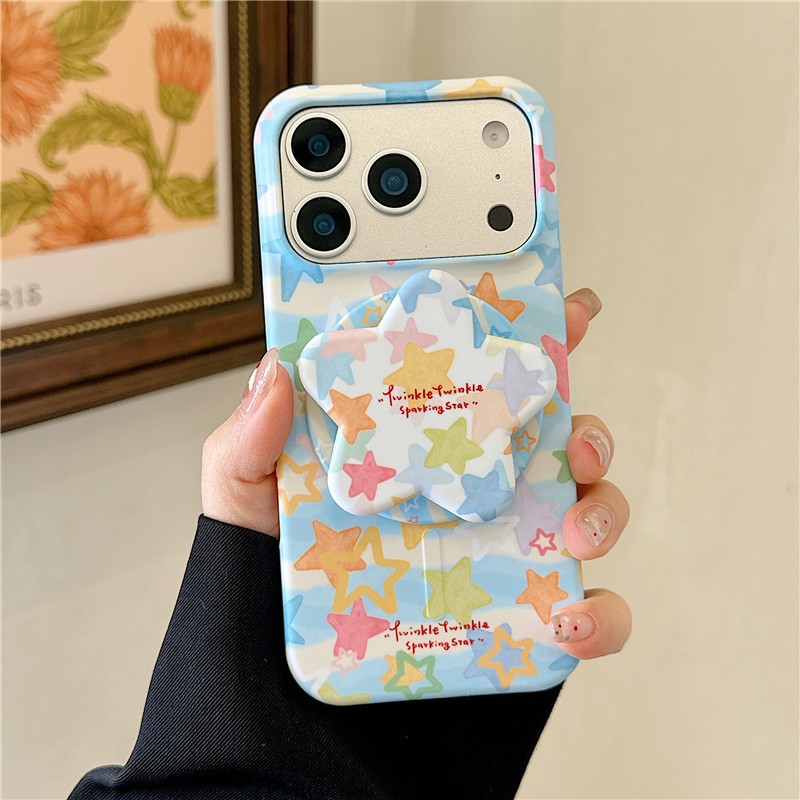 Ốp điện thoại PC materia họa tiết ngôi sao màu cho iPhone 17 Pro max 16 Pro max