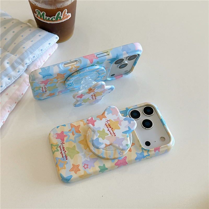 Ốp điện thoại PC materia họa tiết ngôi sao màu cho iPhone 17 Pro max 16 Pro max