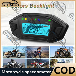 Xe Máy Kỹ Thuật Số Đồng Hồ Tốc Độ Tachometer Dụng Cụ Bảng Điều Khiển Xe Máy Màn Hình LCD 10000RPM Cho 2-4 Xi Lanh 7 Màu