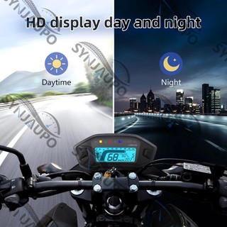 Xe Máy Kỹ Thuật Số Đồng Hồ Tốc Độ Tachometer Dụng Cụ Bảng Điều Khiển Xe Máy Màn Hình LCD 10000RPM Cho 2-4 Xi Lanh 7 Màu
