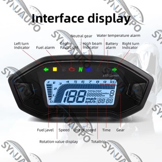 Xe Máy Kỹ Thuật Số Đồng Hồ Tốc Độ Tachometer Dụng Cụ Bảng Điều Khiển Xe Máy Màn Hình LCD 10000RPM Cho 2-4 Xi Lanh 7 Màu