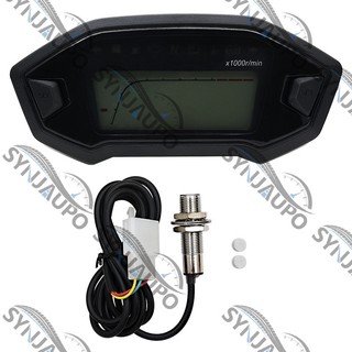 Xe Máy Kỹ Thuật Số Đồng Hồ Tốc Độ Tachometer Dụng Cụ Bảng Điều Khiển Xe Máy Màn Hình LCD 10000RPM Cho 2-4 Xi Lanh 7 Màu