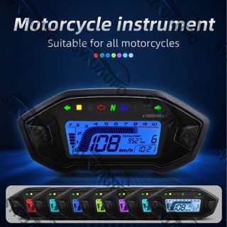 Xe Máy Kỹ Thuật Số Đồng Hồ Tốc Độ Tachometer Dụng Cụ Bảng Điều Khiển Xe Máy Màn Hình LCD 10000RPM Cho 2-4 Xi Lanh 7 Màu