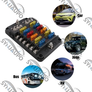 6 Chiều Hoặc 12 Chiều Xe Thuyền Lưỡi Cầu Chì Hộp Khối Giá Đỡ Đèn LED Báo 12V 32V Tự Động Biển Chống Thấm Nước Bảng Điều Khiển Phân Phối Điện Bảng Điều Khiển