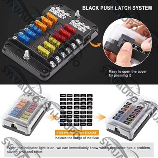 6 Chiều Hoặc 12 Chiều Xe Thuyền Lưỡi Cầu Chì Hộp Khối Giá Đỡ Đèn LED Báo 12V 32V Tự Động Biển Chống Thấm Nước Bảng Điều Khiển Phân Phối Điện Bảng Điều Khiển