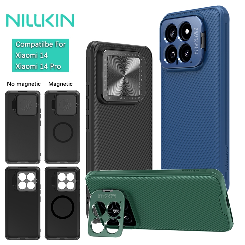 Nillkin Cho Xiaomi 14 Pro Camshield ProP PC TPU Chống Sốc Từ Bảo Vệ Ống Kính Máy Ảnh Chân Đế Ốp Lưng Cứng Vỏ Điện Thoại Vỏ