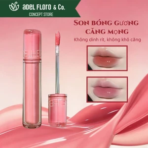 【Adel Floro &Co.】Son Bóng Gương| Hiệu ứng bóng mọng,Căng bóng trong suốt, Che rãnh môi,Môi căng mọng
