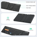 Bàn phím Bluetooth có thể gập lại Jomaa với bàn di chuột phím du lịch gấp không dây hỗ trợ nhiều thiết bị Bàn phím di động kích thước đầy đủ — ảnh 5
