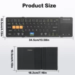 Bàn phím Bluetooth có thể gập lại Jomaa với bàn di chuột phím du lịch gấp không dây hỗ trợ nhiều thiết bị Bàn phím di động kích thước đầy đủ — ảnh 6