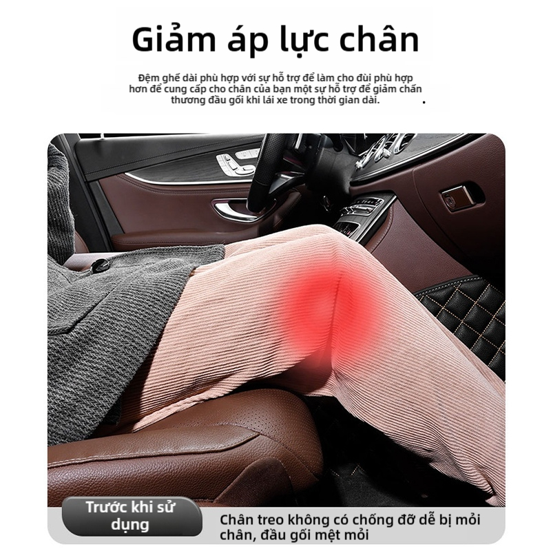 Đệm đỡ chân mở rộng bằng mút hoạt tính SEAMETA, đệm ghế ô tô đa năng, đệm ngồi dày dặn, êm ái