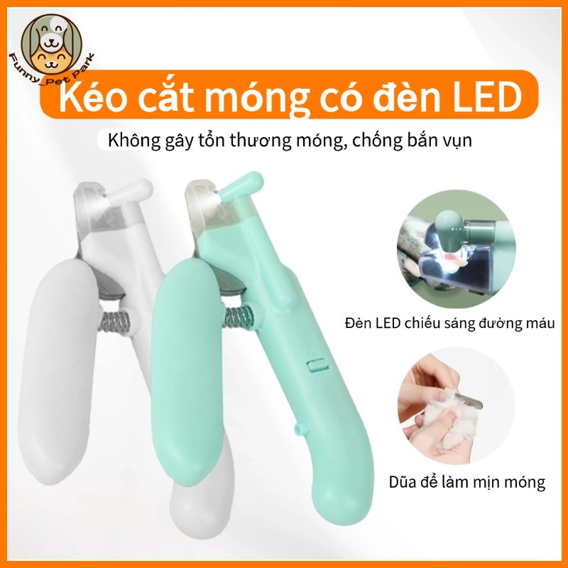 Tông đơ cắt móng tay cho chó cưng có đèn LED Móng vuốt thú cưng có nắp bảo vệ để ngăn chó mèo bị thương Đèn LED cắt móng tay cho thú cưng