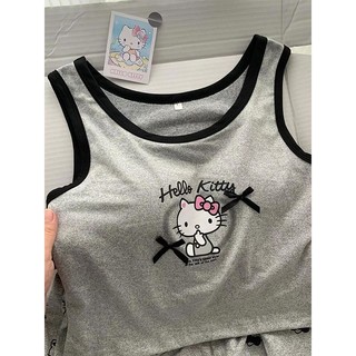 Bộ đồ ngủ in hình hoạt hình quần short nữ hoạt hình dễ thương tại nhà