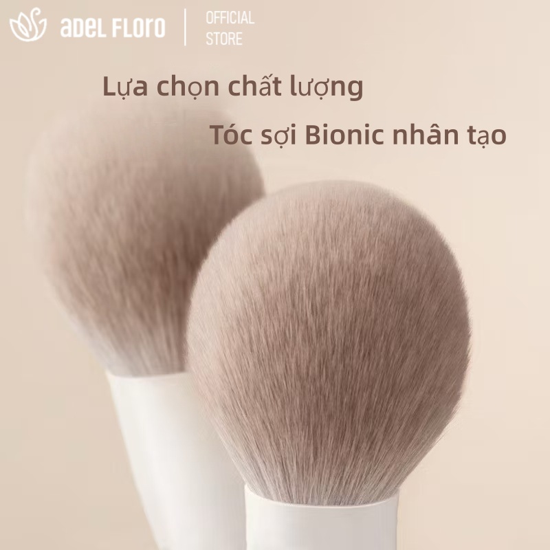 【Adel Floro】Ceramique Bộ Cọ Trang Điểm 10 Cây | Cọ mắt & mặt, Lông mềm mịn, Dễ lấy phấn, Đa năng