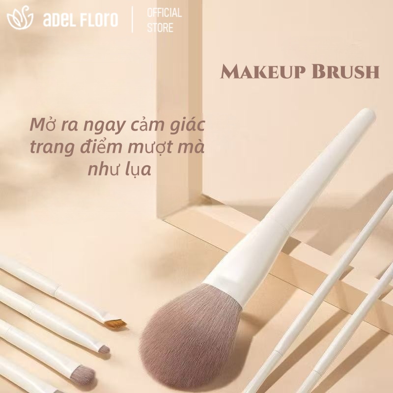 【Adel Floro】Ceramique Bộ Cọ Trang Điểm 10 Cây | Cọ mắt & mặt, Lông mềm mịn, Dễ lấy phấn, Đa năng