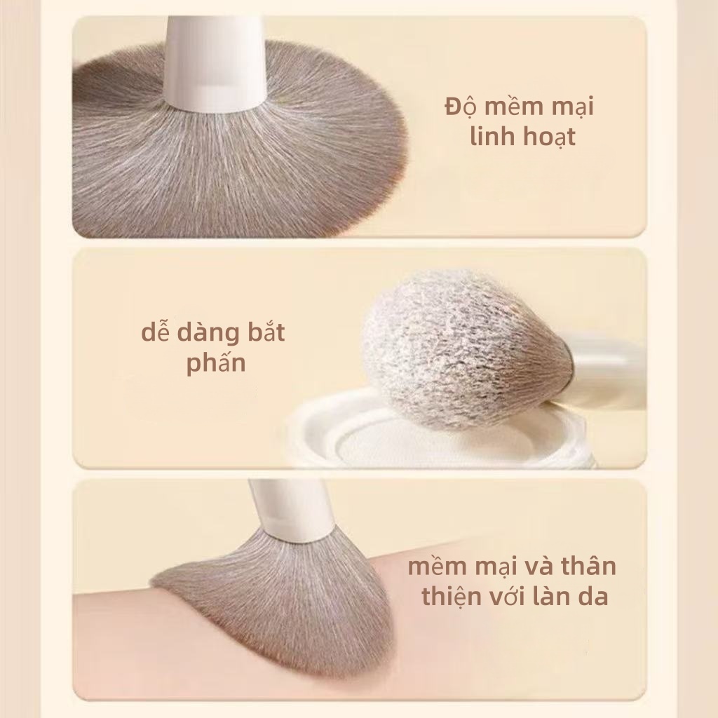 【Adel Floro】Ceramique Bộ Cọ Trang Điểm 10 Cây | Cọ mắt & mặt, Lông mềm mịn, Dễ lấy phấn, Đa năng