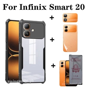 4in1 Infinix Smart 20 Ốp Điện Thoại Di Động Chống Rơi Cho Smart10 9 9HD 10 Plus Note 60 60ProTempered glass Film + lens Film + back Film + Phone Case