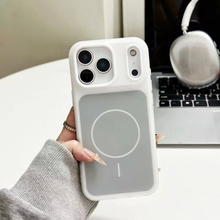 Ốp điện thoại từ tính 2 trong 1 thạch hai tông màu thích hợp cho iPhone 15, 16, 17 Pro Max bao gồm tất cả vỏ silicon mờ chống rơi