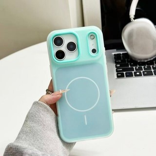 Ốp điện thoại từ tính 2 trong 1 thạch hai tông màu thích hợp cho iPhone 15, 16, 17 Pro Max bao gồm tất cả vỏ silicon mờ chống rơi