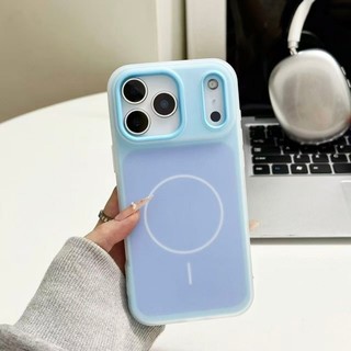 Ốp điện thoại từ tính 2 trong 1 thạch hai tông màu thích hợp cho iPhone 15, 16, 17 Pro Max bao gồm tất cả vỏ silicon mờ chống rơi