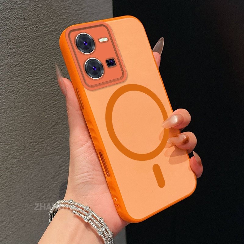 Ốp Lưng Dành Cho vivo Y35 4G Vỏ Điện Thoại Chống Va Chạm Màu Cao Cấp Với Vòng Hút Từ Tính Cùng Màu Thiết Kế Mới