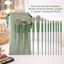 【Adel Floro】Matcha Bộ Cọ 13 Cây | Cọ mắt mặt đa dạng, Lông mềm, Lấy phấn nhẹ, Tay cầm êm, Túi nhung