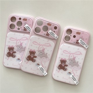 IPhone 17 Pro max 16 Pro max Họa tiết hình gấu hoa Vỏ điện thoại Acrylic materia