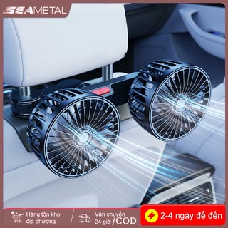 quạt máy đôi SEAMETAL USB Quạt điện hai đầu Ô tô hàng sau Ghế nhỏ có thể sạc lại-Fan Điều chỉnh 360 độ cho người hâm mộ mạnh mẽ Sử dụng phổ biến