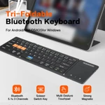 Bàn phím Bluetooth có thể gập lại Jomaa với bàn di chuột phím du lịch gấp không dây hỗ trợ nhiều thiết bị Bàn phím di động kích thước đầy đủ — ảnh 3