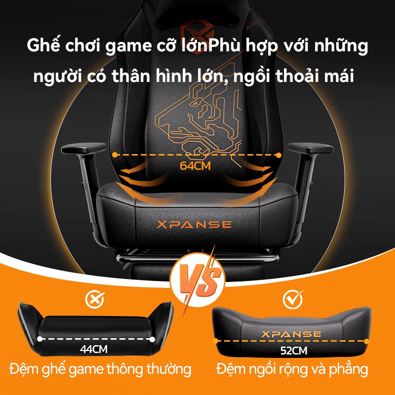 Ghế game gaming Xpanse X30 Da siêu bền, chống trầy xước và bám bẩn | ghế công thái học | ghế ngủ văn phòng | 30 Ngày Thử