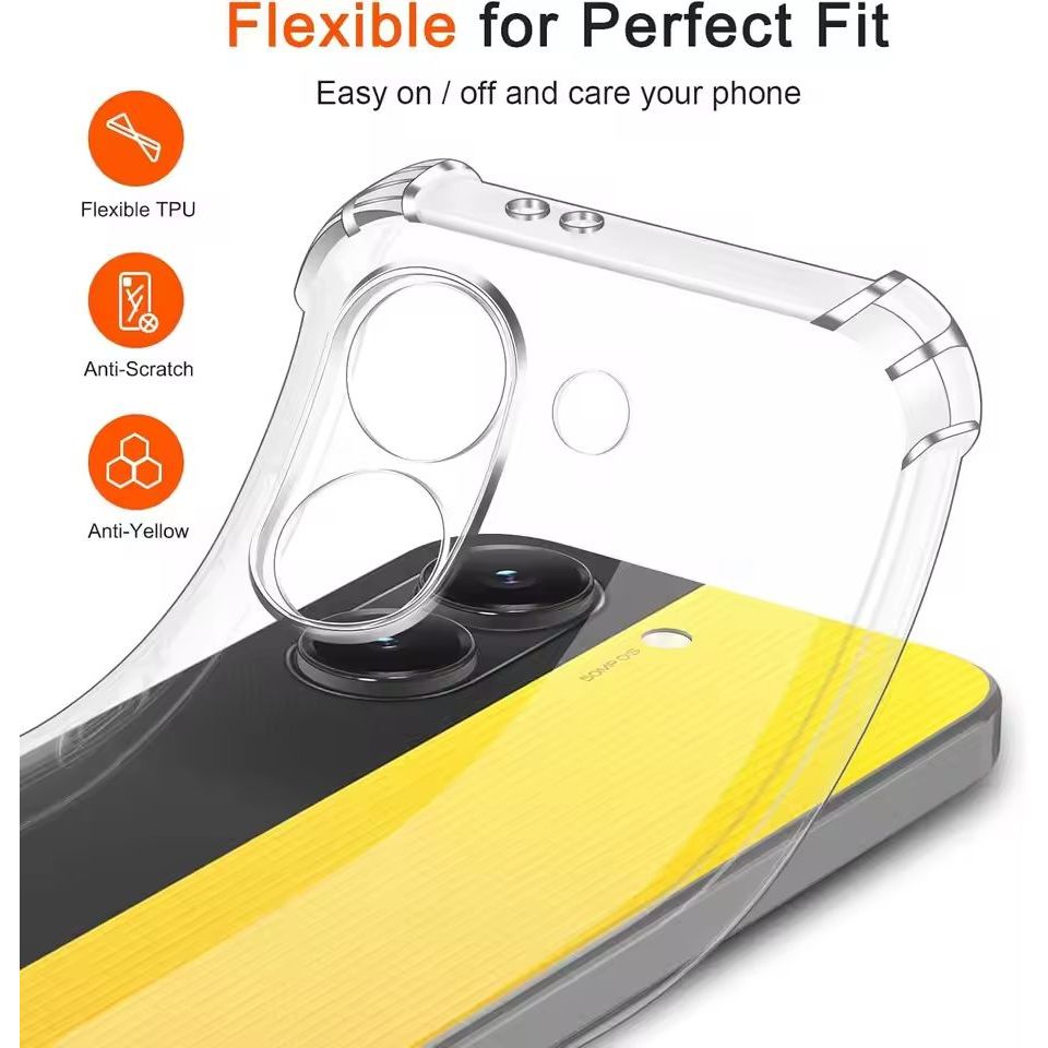 Ốp điện thoại trong suốt chống sốc thời trang cho Xiaomi Mi POCO C75 C65 C40 F6 F5 X8 X7 X6 X5 X4 X3 F4 GT NFC F3 M7 M6 Plus M5 M5s M4 M3 Pro Max 5G 4G 2026