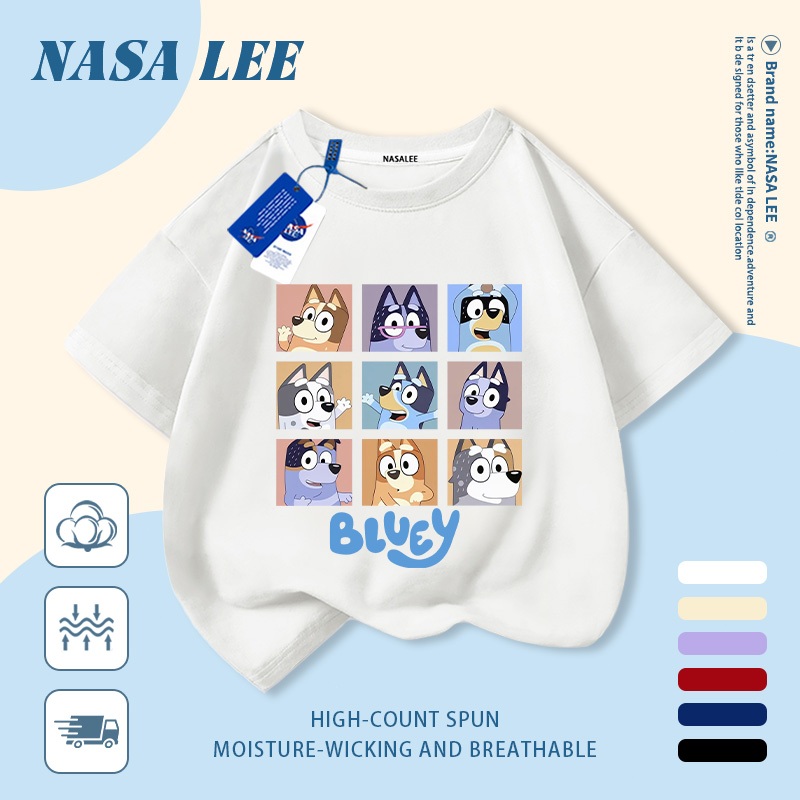 [Giao hàng trong ngày] Áo thun Cotton thoáng khí màu trắng cho trẻ em của NASA Plui In hình hợp thời trang bé trai 3-16 tuổi bé gái tay ngắn thông thường