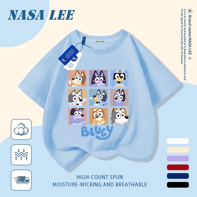 [Giao hàng trong ngày] Áo thun Cotton thoáng khí màu trắng cho trẻ em của NASA Plui In hình hợp thời trang bé trai 3-16 tuổi bé gái tay ngắn thông thường