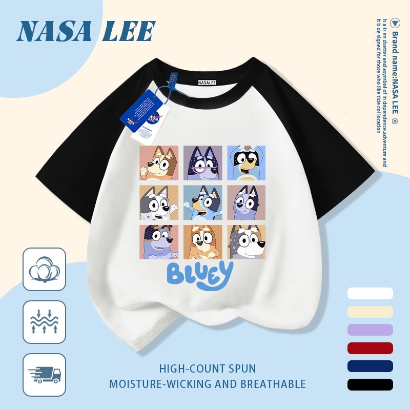 [Giao hàng trong ngày] Áo thun Cotton thoáng khí màu trắng cho trẻ em của NASA Plui In hình hợp thời trang bé trai 3-16 tuổi bé gái tay ngắn thông thường